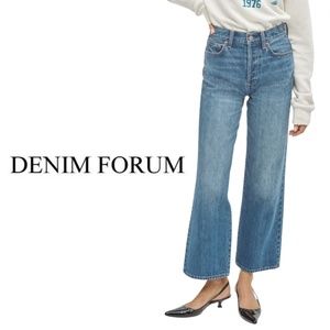 DENIM Forum The Farrah High Rise Wide Leg 28L High Waisted Jeans - Size 32